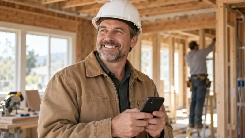 General contractor inside a home renovation